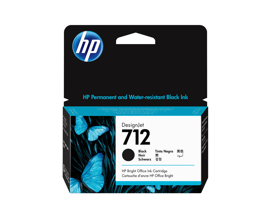 HP 712 38-ml Black DesignJet Ink Cartridge