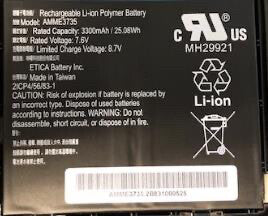 Zebra BTRY-ET5X-10IN3-02 tablet spare part/accessory Battery