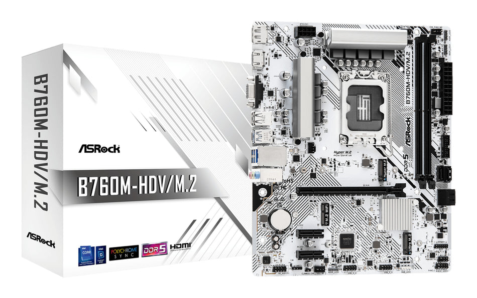 Asrock B760M-HDV/M.2 motherboard Intel B760 LGA 1700 micro ATX