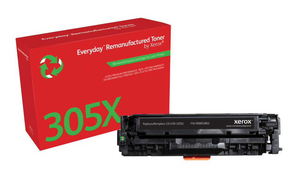Everyday™ Black Remanufactured Toner by Xerox compatible with HP 305X (CE410X), High capacity