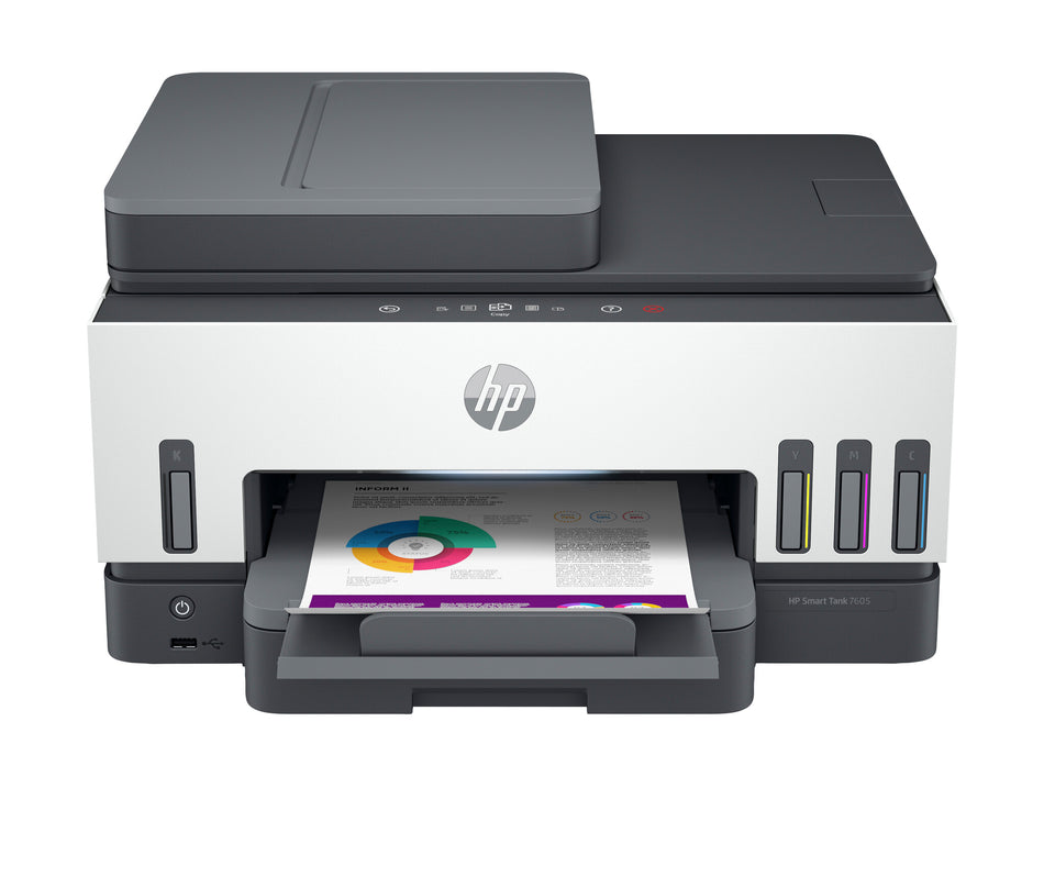 HP Smart Tank 7605 Wireless All-in-One Color Printer, Two-sided printing; Copier, Scanner