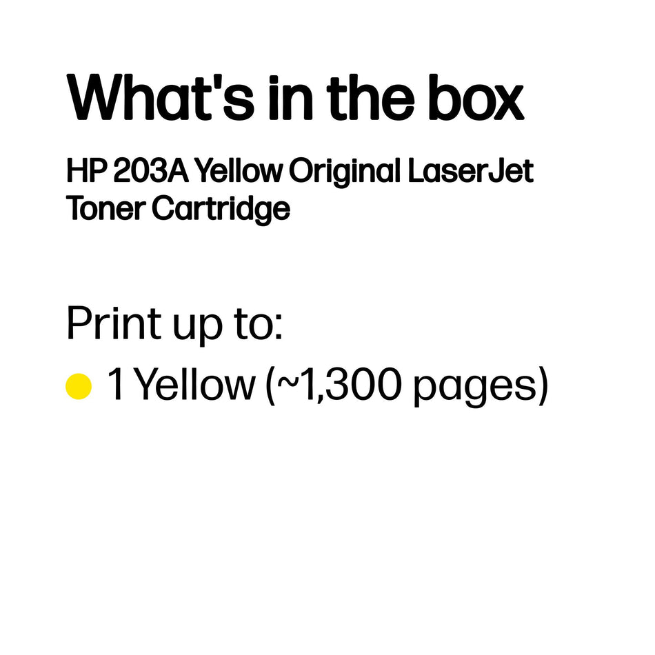 HP 203A Yellow Original LaserJet Toner Cartridge