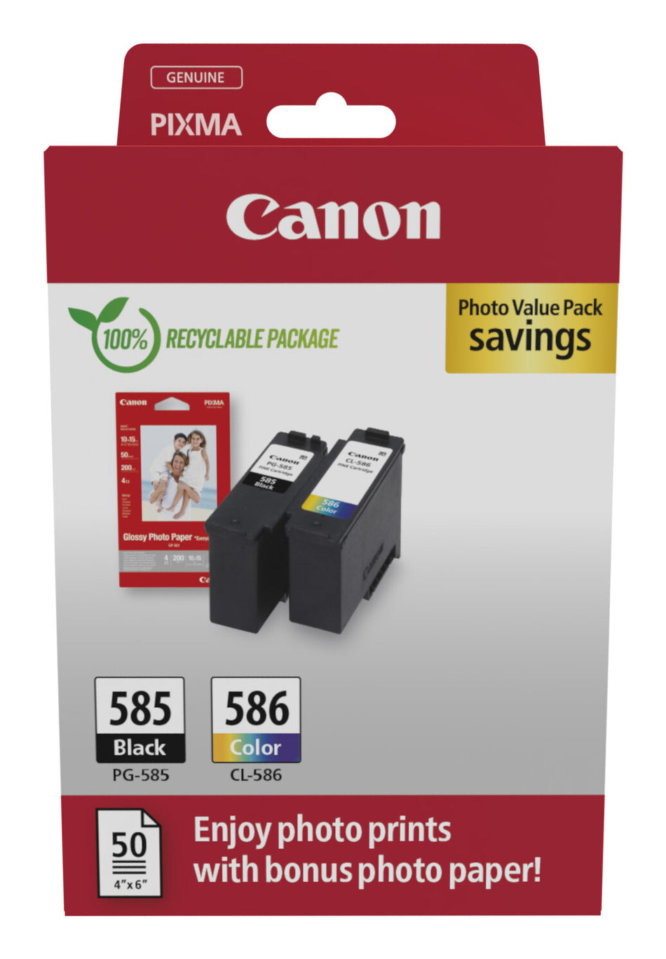 Canon PG-585/CL-586 PVP ink cartridge 2 pc(s) Original Black, Cyan, Magenta, Yellow