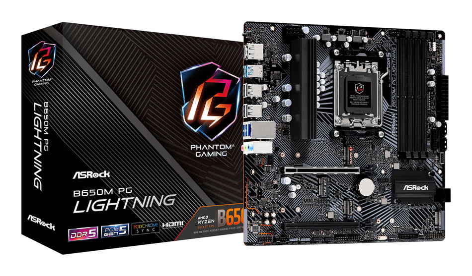 Asrock B650M PG Lightning AMD B650 Socket AM5 micro ATX