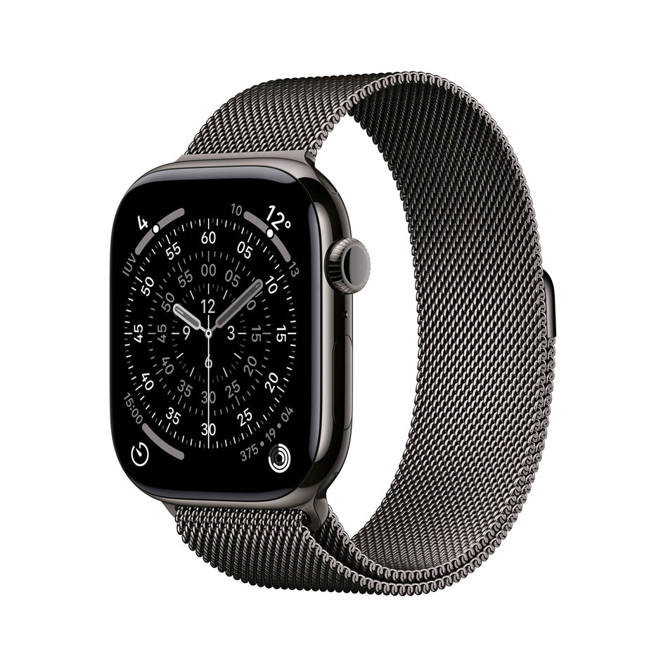 Apple Watch Series 11 GPS + Cellular 46mm Slate Titanium Case with Slate Milanese Loop - M/L