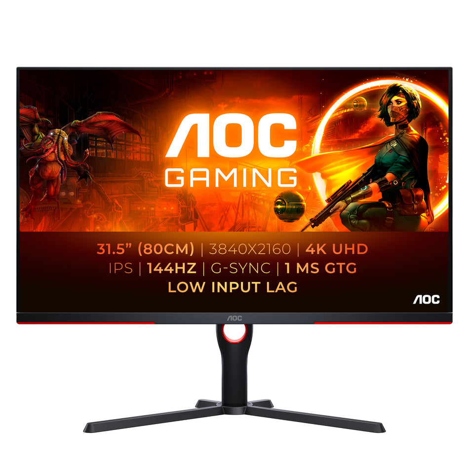 AOC G3 U32G3X/BK LED display 80 cm (31.5") 3840 x 2160 pixels 4K Ultra HD Black, Red