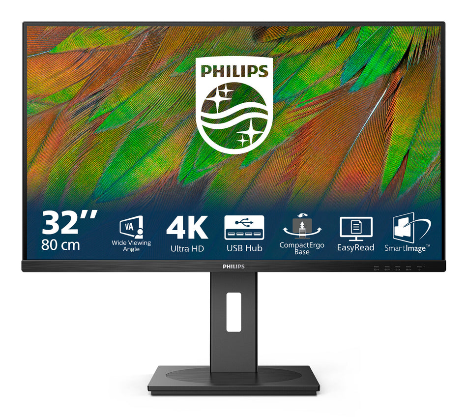 Philips 3000 series 32B1N3800/00 computer monitor 81.3 cm (32") 3840 x 2160 pixels 4K Ultra HD LCD Black