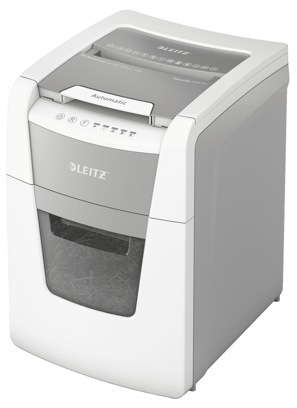 Leitz P4 34L paper shredder Cross shredding 55 dB 22 cm Silver, Black, White, Grey