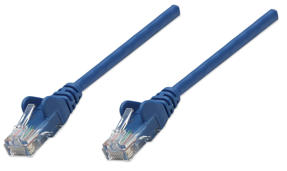 Intellinet Network Patch Cable, Cat5e, 1.5m, Blue, CCA, U/UTP, PVC, RJ45, Gold Plated Contacts, Snagless, Booted, Lifetime Warranty, Polybag