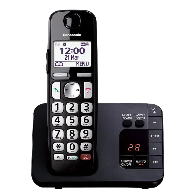 Panasonic KX-TGE820EB telephone DECT telephone Caller ID Black
