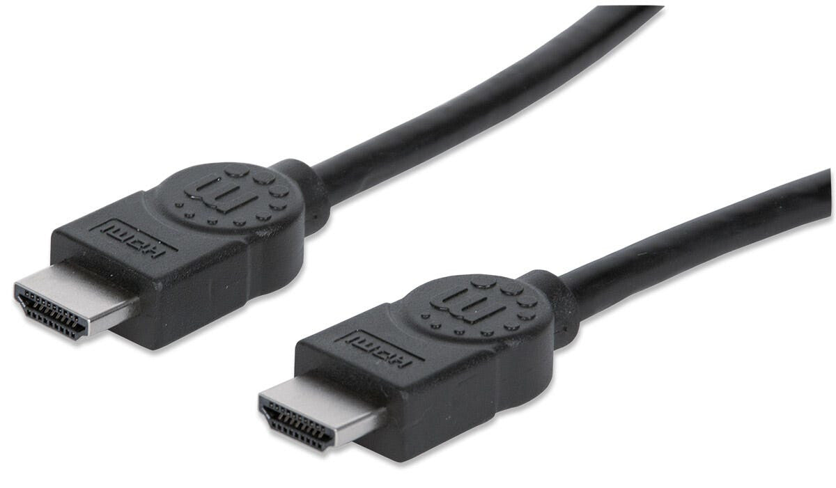 Manhattan HDMI 4K@30Hz Cable, 5m, Suitable for ALL 1080p/HD and majority of 4K uses (check your system 4K specification to be sure), Male to Male, Black, Ultra HD 4k x 2k, Lifetime Warranty, High Speed, Equivalent to HDMM5M