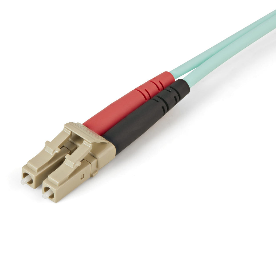 StarTech.com 5m (16.4ft) LC/UPC to LC/UPC OM4 Multimode Fiber Optic Cable, 50/125µm LOMMF/VCSEL Zipcord Fiber, 100G, Low Insertion Loss - LSZH Fiber Jumper Cord