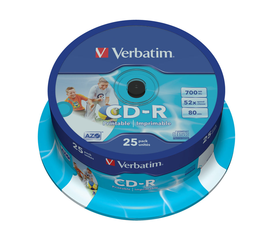 Verbatim CD-R AZO Wide Inkjet Printable 700 MB 52x 25 pc(s)