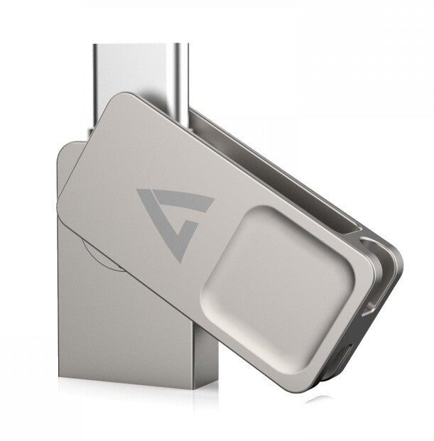 V7 VF3128GTC USB flash drive 128 GB USB Type-A / USB Type-C 3.2 Gen 1 (3.1 Gen 1) Silver