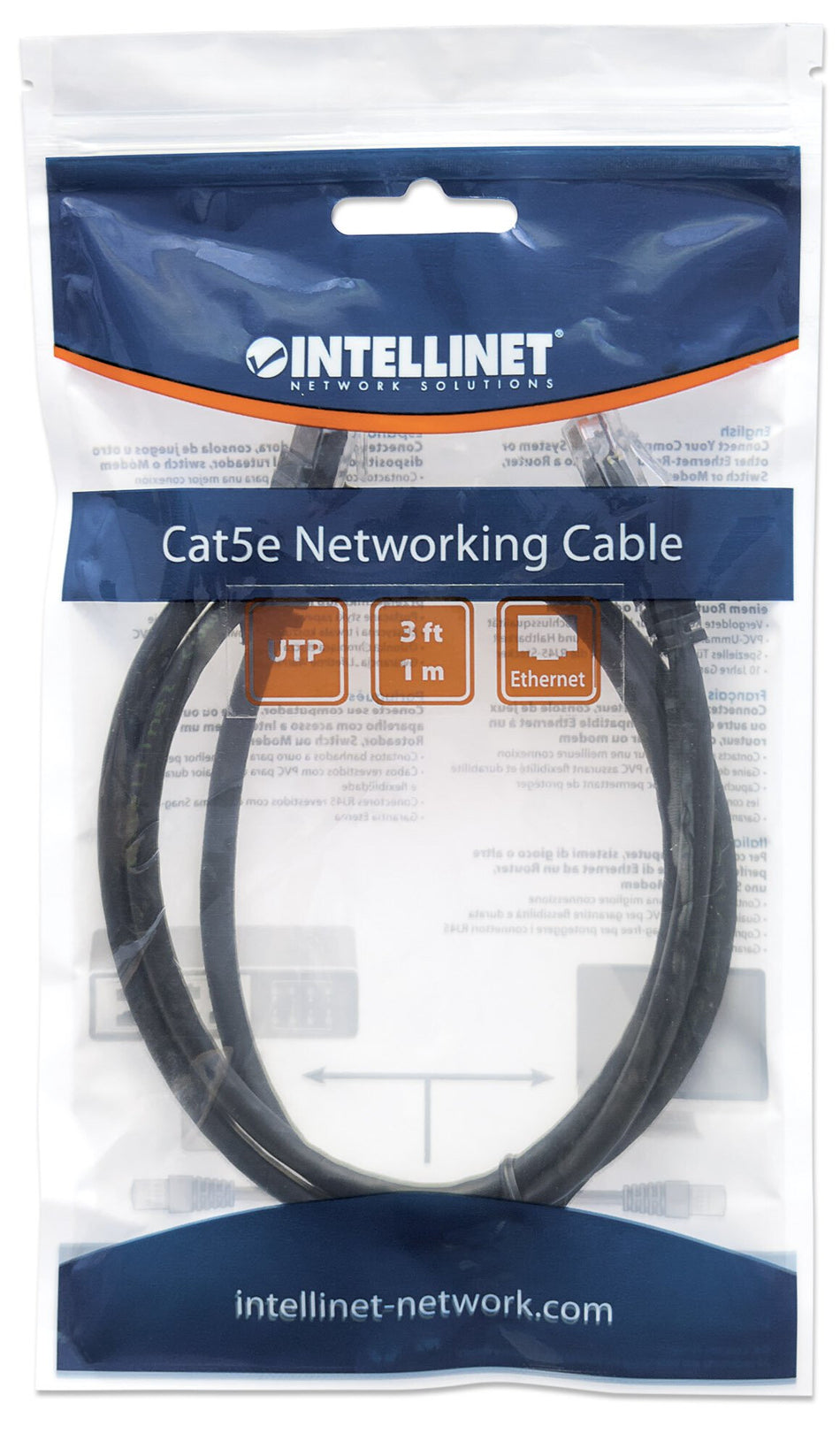 Intellinet 320740 networking cable Black 1 m Cat5e U/UTP (UTP)