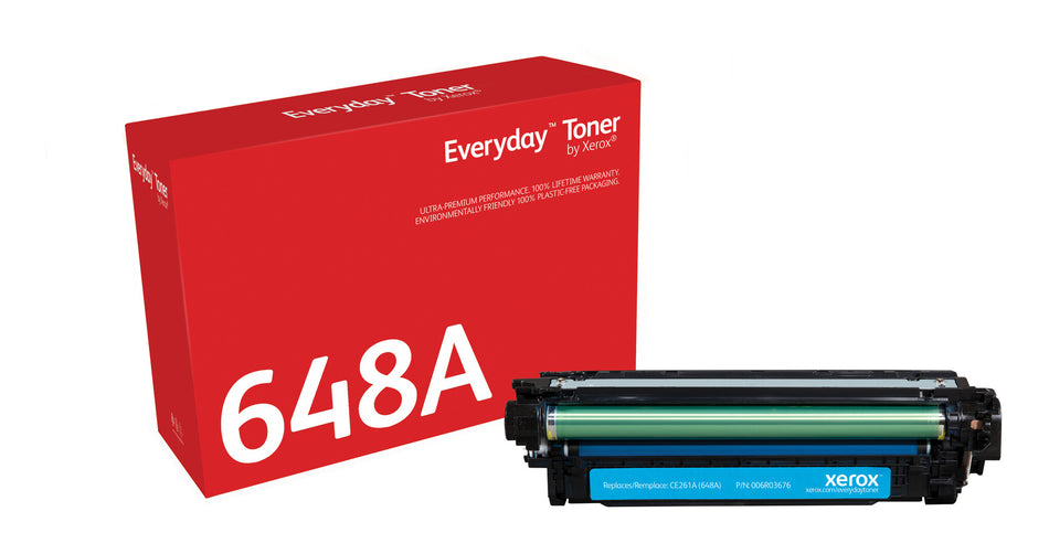 Everyday ™ Cyan Toner by Xerox compatible with HP 648A (CE261A), Standard capacity