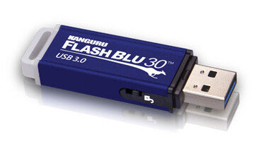iStorage Kanguru FlashBlu30 SuperSpeed USB3.0 32GB |Secure Flash Drive| Physical Write Protect Switch | Windows “Ready Boost” compatible