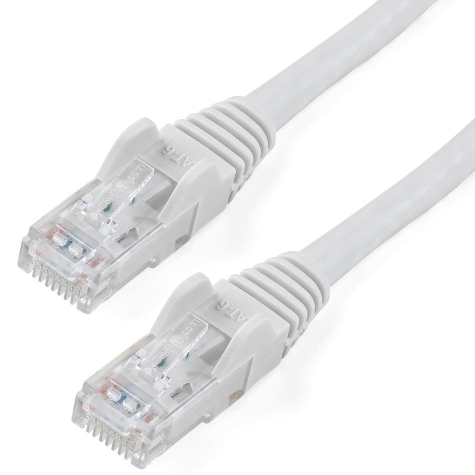 StarTech.com 50ft CAT6 Cable - White CAT6 Ethernet Cable - Gigabit Ethernet Wire - 650MHz 100W PoE RJ45 UTP CAT 6 Network/Patch Cord Snagless - Fluke Tested/Wiring is UL Certified/TIA