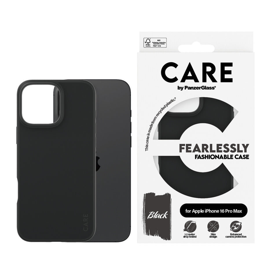 PanzerGlass CARE by ® Fashionable Case Black iPhone 16 Pro Max