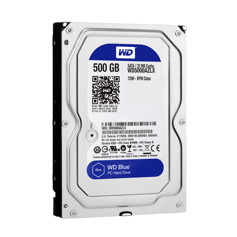 Western Digital Blue internal hard drive 500 GB 7200 RPM 32 MB 3.5" Serial ATA III