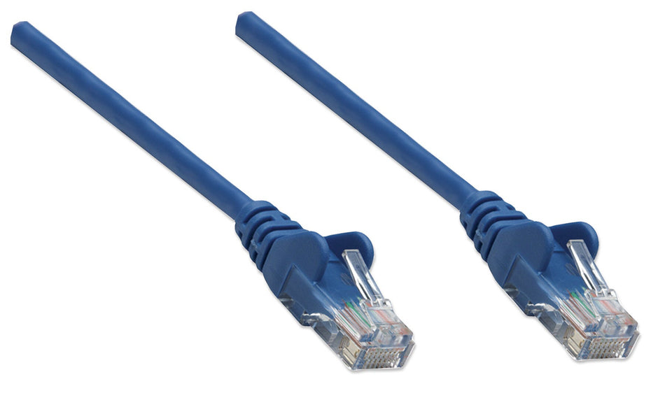 Intellinet Network Patch Cable, Cat5e, 20m, Blue, CCA, U/UTP, PVC, RJ45, Gold Plated Contacts, Snagless, Booted, Lifetime Warranty, Polybag