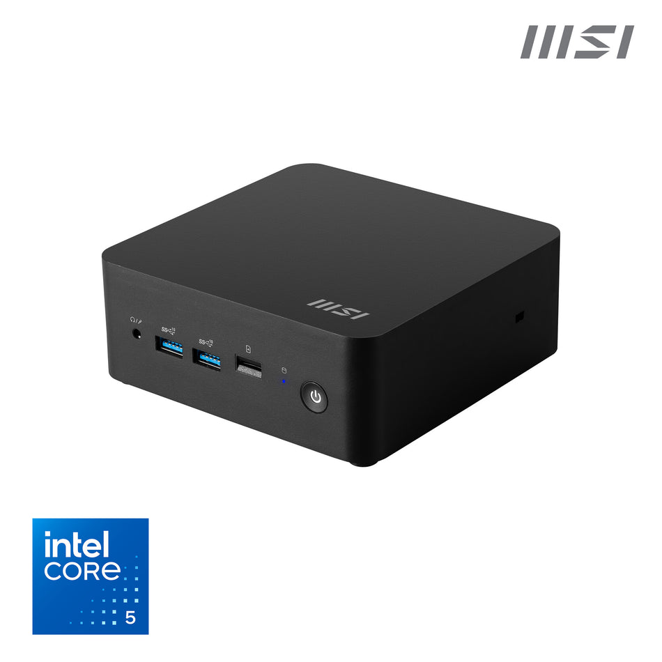 MSI Cubi NUC 1M Intel Core 5 120U (14th Gen) Barebone, NUC, SFF, Mini Computer, HTPC, (NO RAM, NO Storage, NO OS), Intel Graphics/DDR5/Dual ThunderBolt 4/Dual HDMI/Dual LAN/WiFi 6E/BT 5.3/VESA