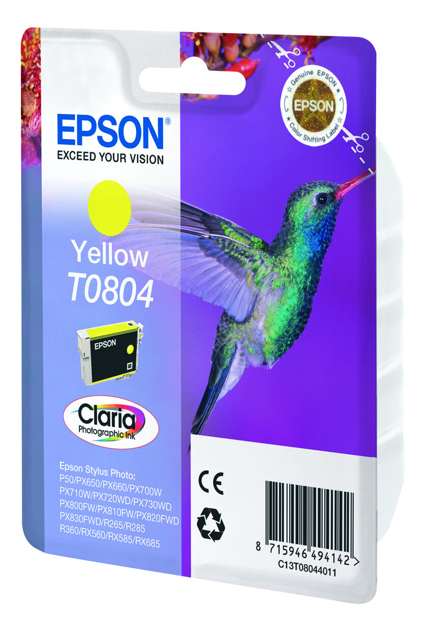 Epson Hummingbird Singlepack Yellow T0804 Claria Photographic Ink