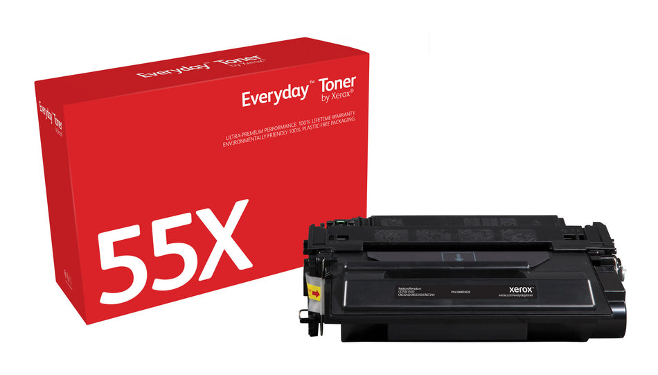 Everyday ™ Black Toner by Xerox compatible with HP 55X (CE255X), High capacity