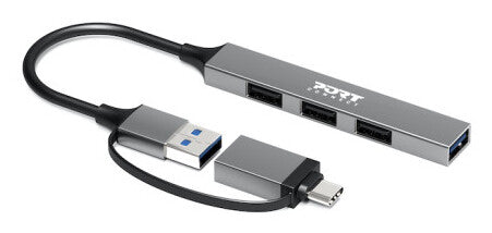 Port Designs 900160 interface hub USB Type-C 5000 Mbit/s Silver