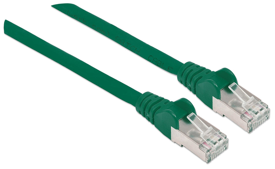 Intellinet Network Patch Cable, Cat6, 3m, Green, Copper, S/FTP, LSOH / LSZH, PVC, RJ45, Gold Plated Contacts, Snagless, Booted, Lifetime Warranty, Polybag