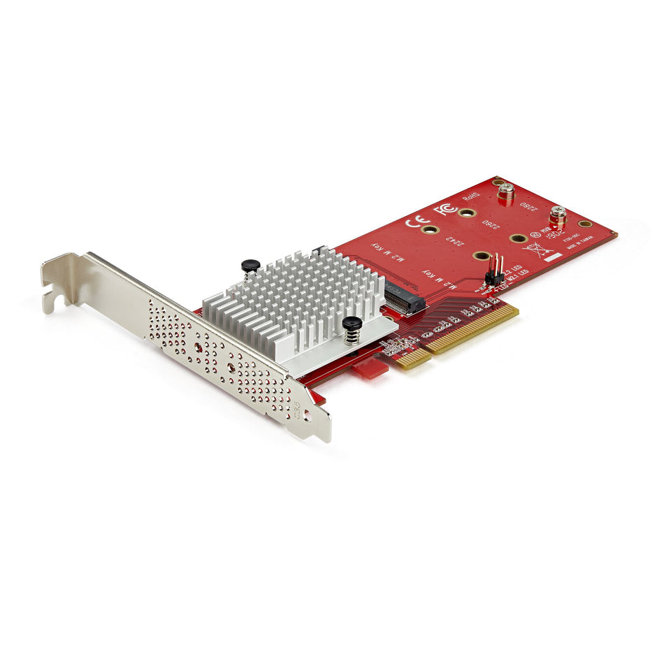 StarTech.com Dual M.2 PCIe SSD Adapter Card - x8 / x16 Dual NVMe or AHCI M.2 SSD to PCI Express 3.0 - M.2 NGFF PCIe (M-Key) Compatible - Supports 2242, 2260, 2280 - JBOD - Mac & PC