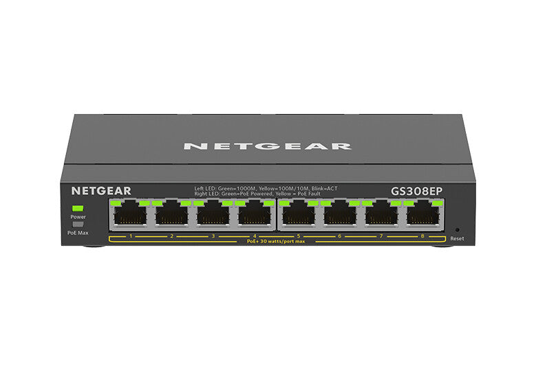 NETGEAR GS308EP Managed L2/L3 Gigabit Ethernet (10/100/1000) Power over Ethernet (PoE) Black