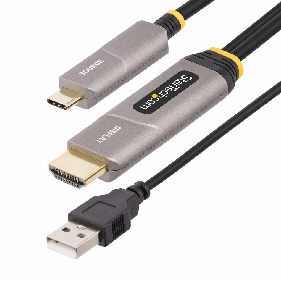 StarTech.com 30ft (9.15m) USB-C to HDMI 2.0 Active Optical Cable (AOC), 4K 60Hz, CL3 Rated, Unidirectional USB Type-C to HDMI Adapter Cable