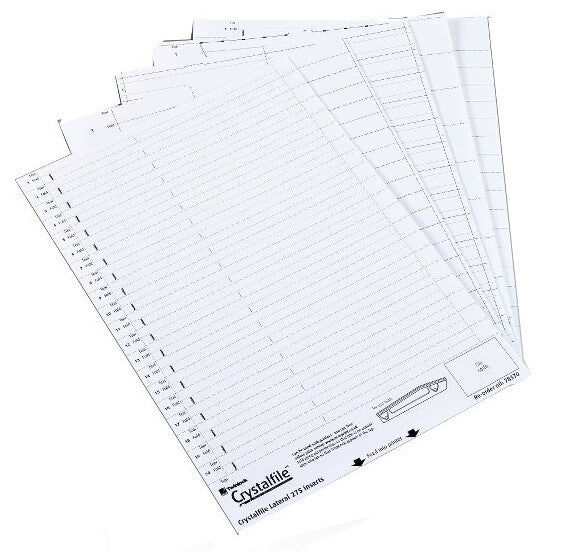 Rexel Crystalfile Classic Linked Top-Tab Inserts White (50)