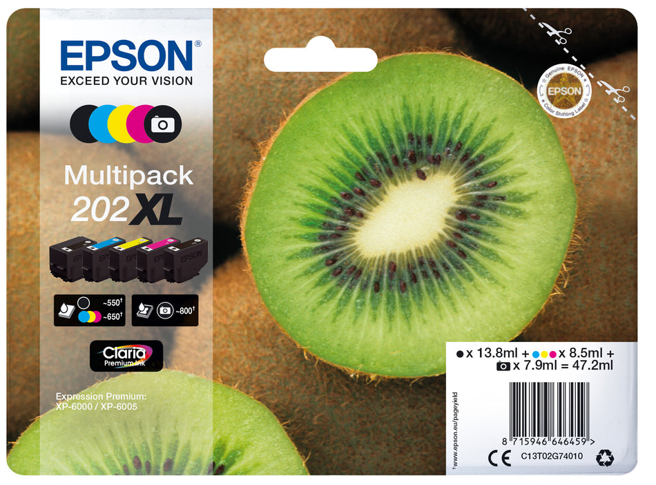 Epson Kiwi Multipack 5-colours 202XL Claria Premium Ink