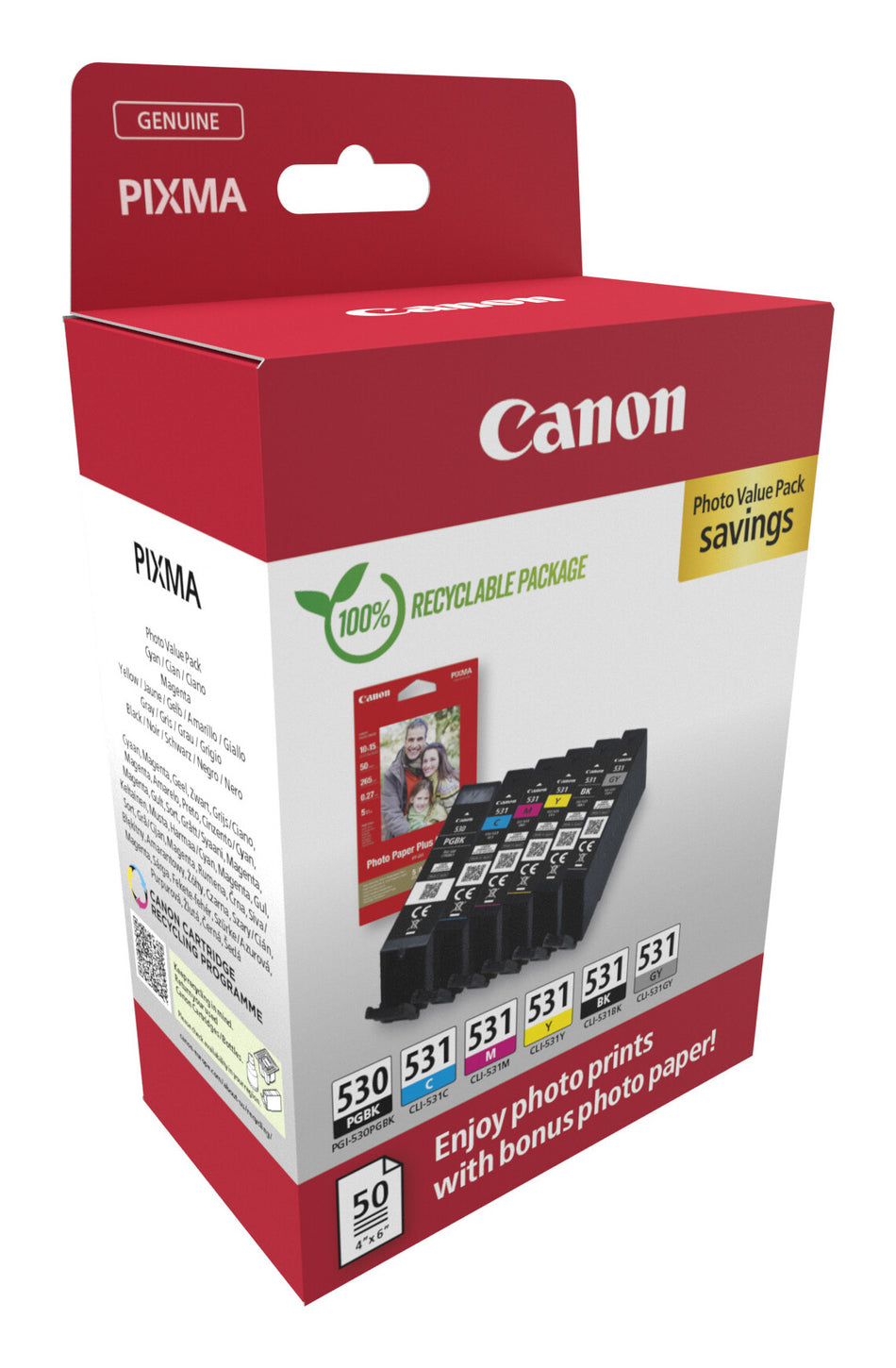Canon PGI-530/CLI-531 PVP ink cartridge 6 pc(s) Original Black, Cyan, Grey, Magenta, Photo black, Yellow