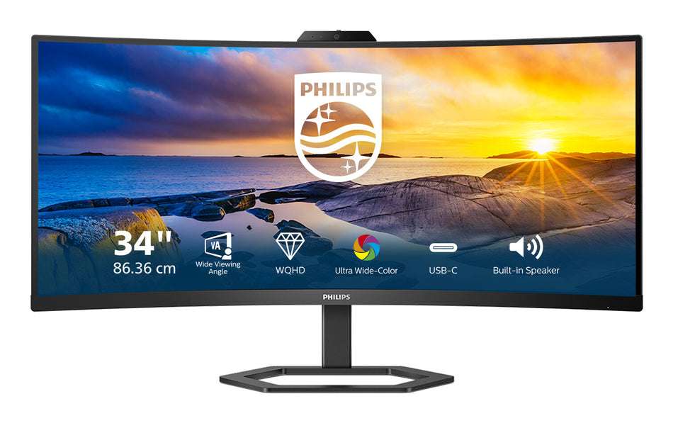 Philips 5000 series 34E1C5600HE/00 LED display 86.4 cm (34") 3440 x 1440 pixels 4K Ultra HD Black