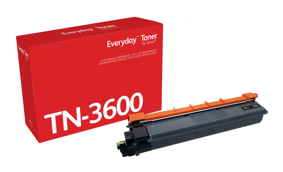 Everyday Black Toner replaces Brother TN3600, Standard Capacity