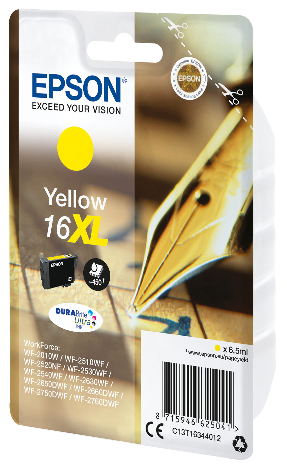 Epson Pen and crossword Singlepack Yellow 16XL DURABrite Ultra Ink