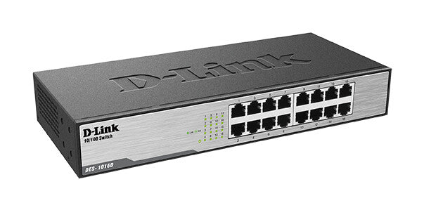 D-Link DES-1016D Unmanaged Fast Ethernet (10/100) Black