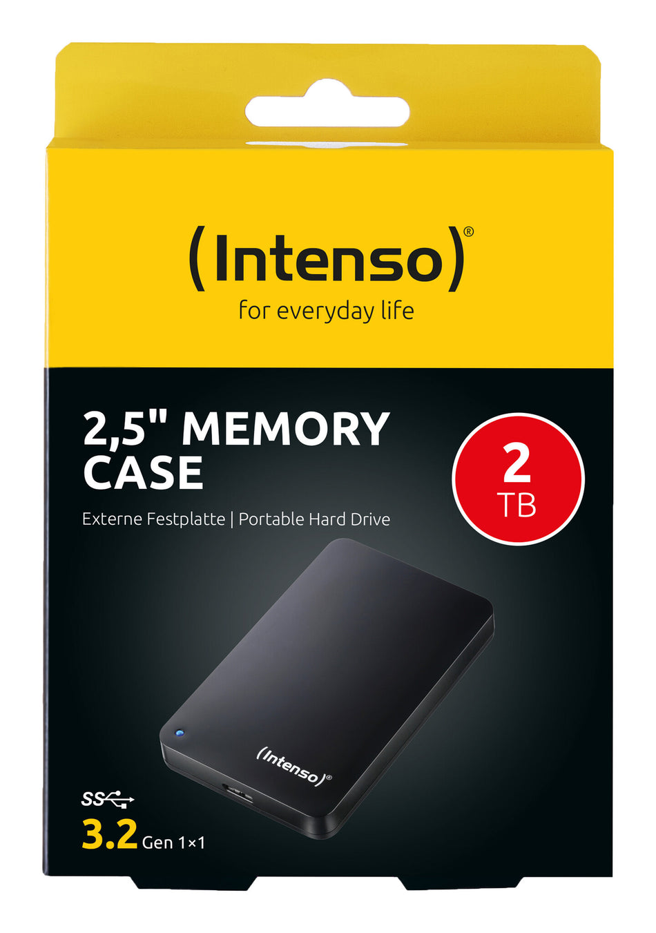 Intenso 2TB 2.5" Memory Case USB 3.0 external hard drive 5400 RPM 2.5" USB Type-A 3.2 Gen 1 (3.1 Gen 1) Black