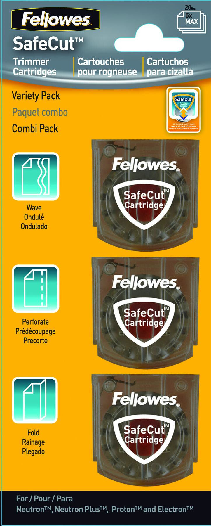 Fellowes SafeCut Replacement Blades - 3 Pack