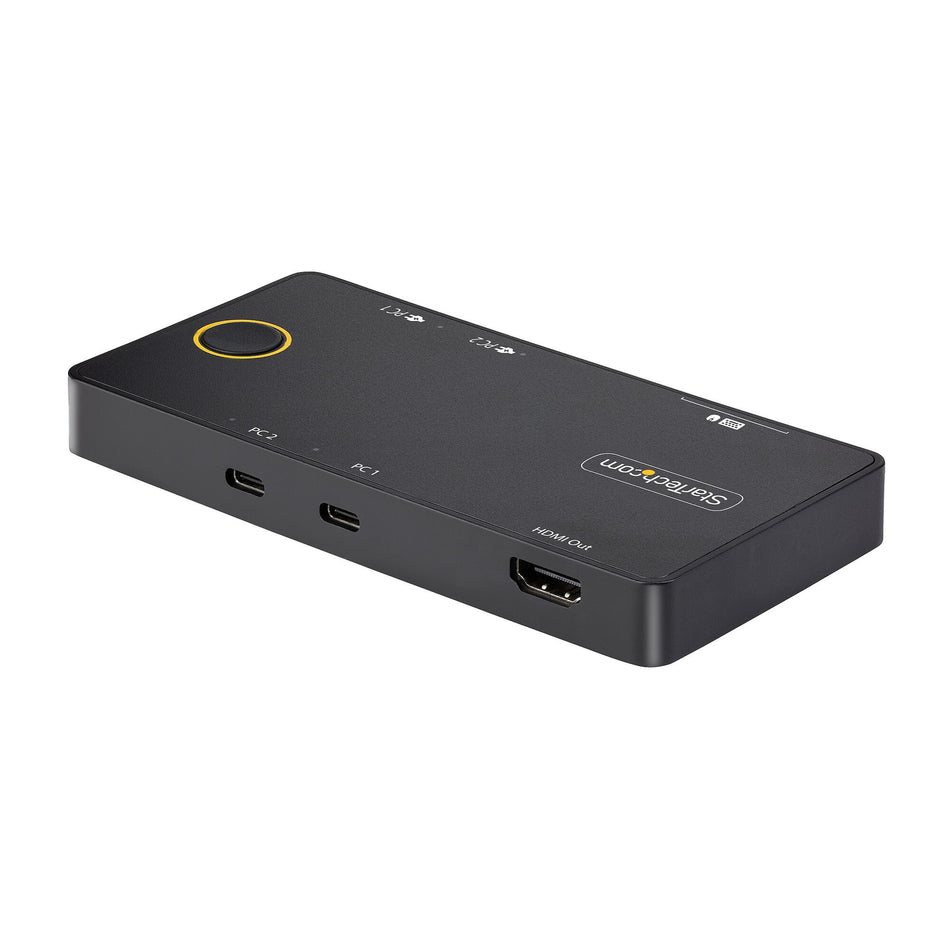 StarTech.com 2-Port USB-C KVM Switch, Single-4K 60Hz HDMI Monitor, Dual-100W Power Delivery Pass-through Ports, Bus Powered, USB Type-C/USB4/Thunderbolt 3/4 Compatible - Small Form Factor