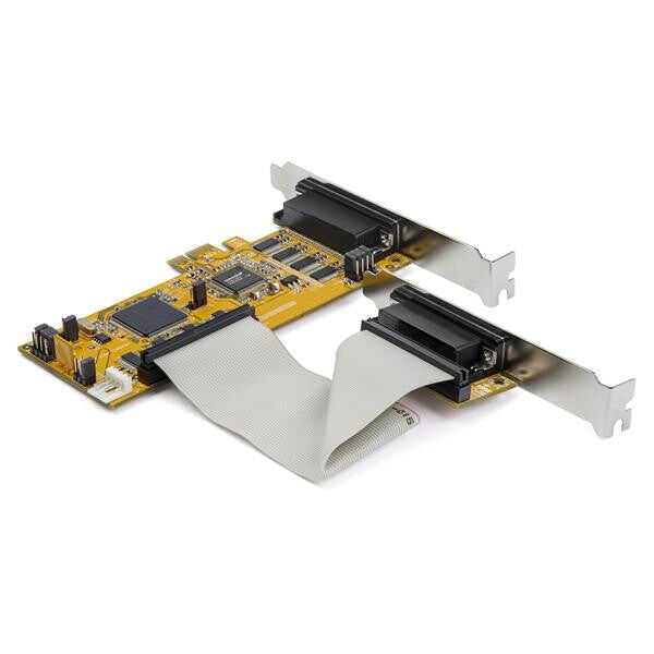 StarTech.com 8-Port PCI Express RS232 Serial Adapter Card, PCIe RS232 Serial Card, 16C1050 UART, Low Profile Serial DB9 Controller/Expansion Card, 15kV ESD Protection, Windows Only - TAA