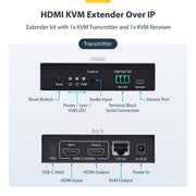 StarTech.com HDMI KVM Extender Over IP Network, 4K 60Hz, Driverless, HDMI and USB Over Ethernet/CAT6, AVoIP, Transmitter and Receiver Kit, Includes Mounting Kits