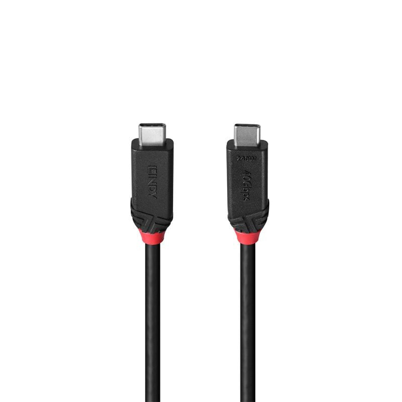 Lindy 2m USB4 240W Type C Cable, Black Line
