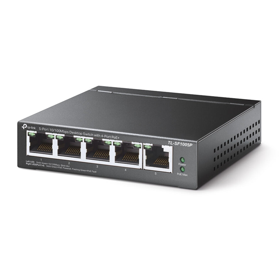 TP-Link 5-Port 10/100Mbps Desktop PoE Switch with 4-Port