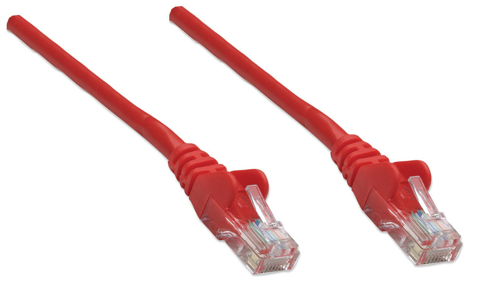 Intellinet Network Patch Cable, Cat6, 5m, Red, CCA, U/UTP, PVC, RJ45, Gold Plated Contacts, Snagless, Booted, Lifetime Warranty, Polybag