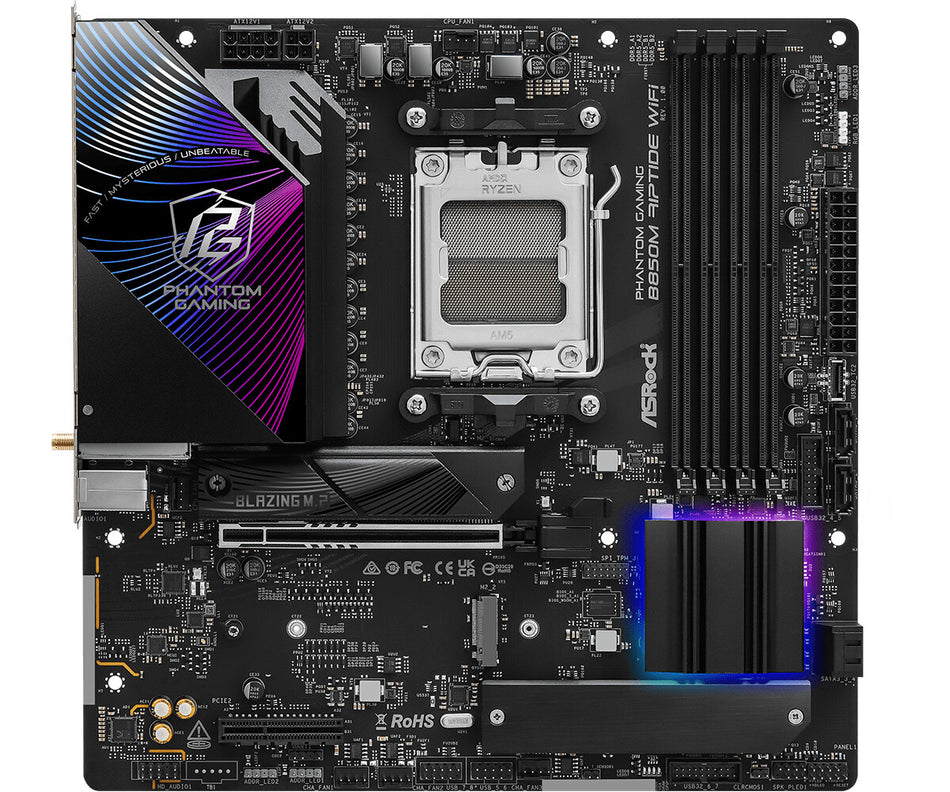 Asrock Phantom Gaming B850M Riptide WiFi AMD B850 Socket AM5 micro ATX