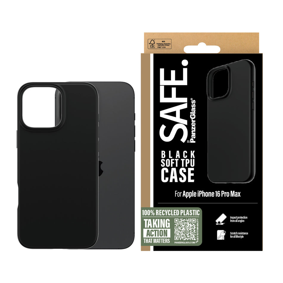 PanzerGlass SAFE. by ® TPU Case Black iPhone 16 Pro Max